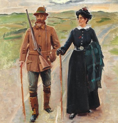 Sødring a jeho žena. Studie k filmu "Hjem fra jagten" (Po poslední bitvě). od Michael Peter Ancher