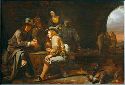 Vojáci si hrají v jeskyni přeměněné na strážnici. 1649 ... od Michael Sweerts