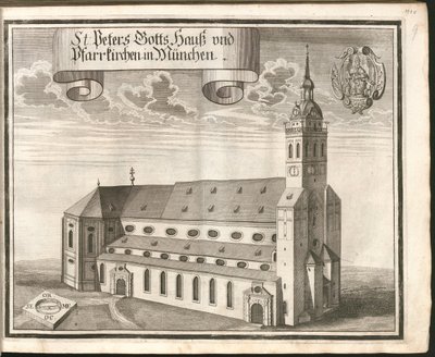 Německy: St Peters Gotts Hauß a farní kostely v Mnichově od Michael Wening