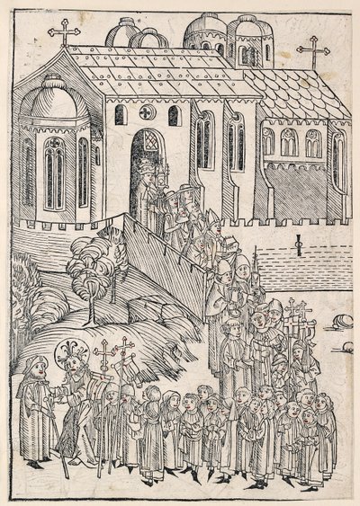 Kristus pozdravuje poutníka, c1491 od Michael Wolgemut