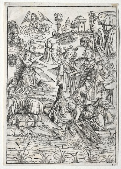 Der Schatz Behalten: Mojžíš nalezen faraonovou dcerou recto, 1491. od Michael Wolgemut