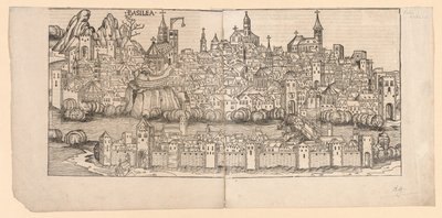 Norimberská kronika: Topografický pohled na Basilej, Švýcarsko, 1493. od Michael Wolgemut