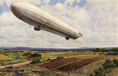 Výstup německé vojenské vzducholodě Zeppelin (barevné lito) od Michael Zeno Diemer