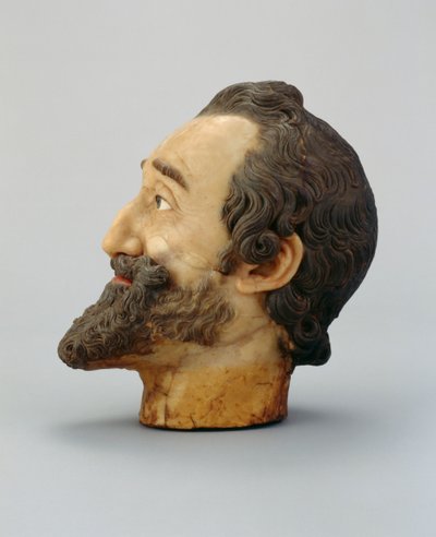 Portrét hlavy Jindřicha IV z Francie, c.1610 (vosk) (viz také 312106 a 312138) od Michel Bourdin