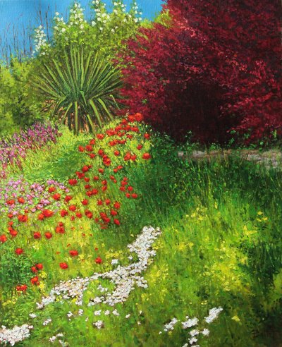 květinový břeh (olejomalba) od Michel Bultet