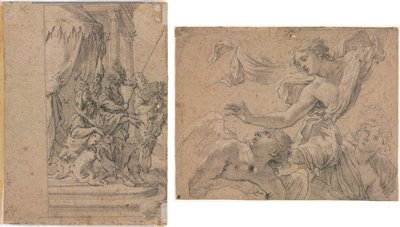 Studie andělů (recto); Panthea před Kýrem? (na druhou stranu) od Michel Dorigny