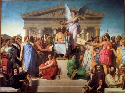 Homerova apoteóza (malba, kolem roku 1854) od Michel Dumas
