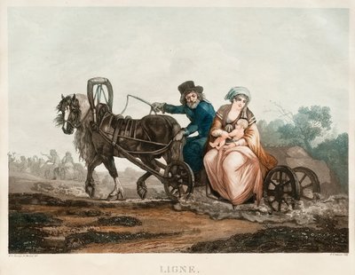 Jízda na saních, 1830-1840 od Michel Francois Damam Demartrait