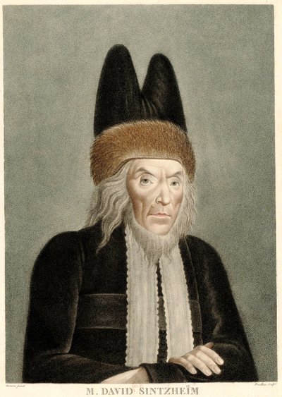 Portrét Davida Sintzheima 1745-1812, 19. století. od Michel François Damame Demartrais