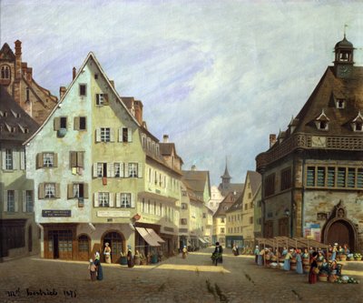 Place du Marche-aux-Fruits, Colmar, 1875 od Michel Hertrich
