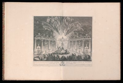 Návrh osvětlení a ohňostroje věnované Jeho Milosti dauphinovi v Meudonu, 3. září 1735 od Michel de Bonneval