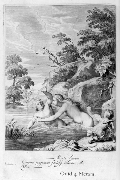 Nymfa Salmacis a Hermaphroditus, 1655 od Michel de Marolles