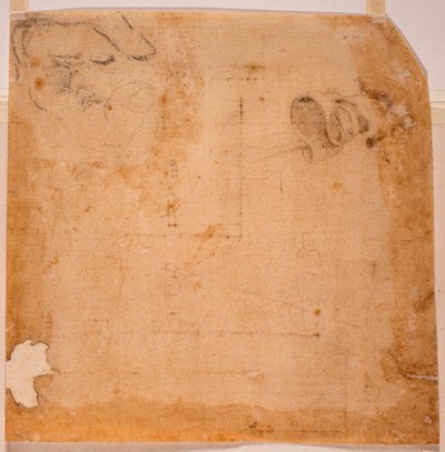 Perspektivní studie a banner od Michelangelo (after) Buonarroti
