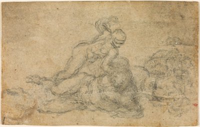 Michelangelo - David a Goliáš. Verso Rukopisné architektonické studie, ca. 1550-1556, I, 32a od Michelangelo