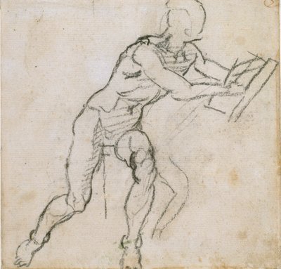 Nahý sedící muž, c1490-1560 od Michelangelo Buonarroti