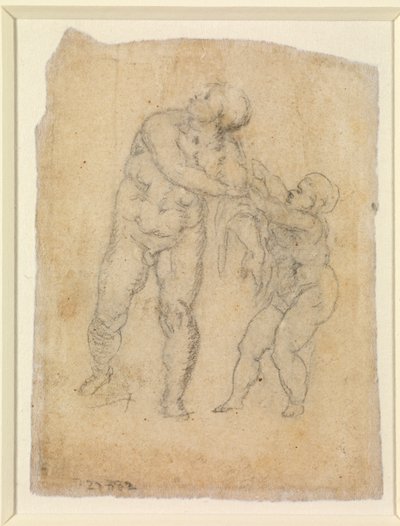 Aeneas a dítě (verso), n.d. (tužka na papíře) [viz 5934522] od Michelangelo Buonarroti
