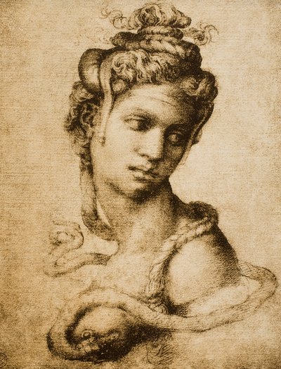 Kleopatra, kresba Michelangela pro Tommasa Cavalieriho. Casa Buonarroti, Florencie od Michelangelo Buonarroti