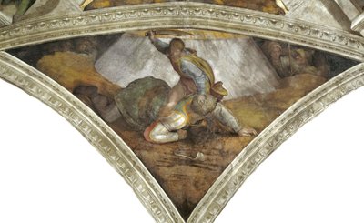 David a Goliáš strop Sixtinské kaple ve Vatikánu, 1508-1512. od Michelangelo Buonarroti