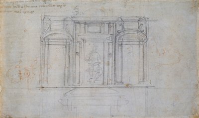 Návrh jedné z hrobek Medicejských, počátek 16. století od Michelangelo Buonarroti