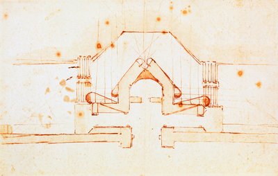 Nákres opevnění pro Florencii, návrh Michelangelo Buonarroti (1475-1564), Itálie od Michelangelo Buonarroti
