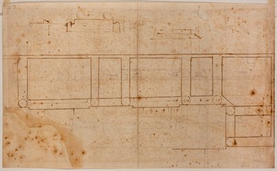 Půdorys fasády kostela San Lorenzo od Michelangelo Buonarroti