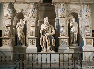 Itálie, Řím, bazilika svatého Petra, Rachel, Mojžíše a Ley, detail z hrobky Julia II., cca 1515, od Michelangela (1475-1564) od Michelangelo Buonarroti