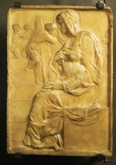 Madona ze schodů od Michelangela (1475-1564) od Michelangelo Buonarroti
