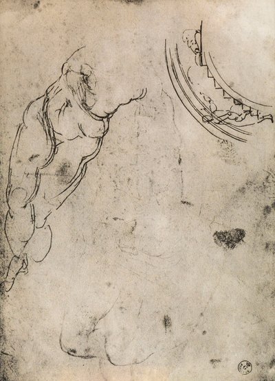 Mužské nohy, studie Michelangela. Gabinetto dei Disegni e delle Stampe, Galerie Uffizi, Florencie od Michelangelo Buonarroti