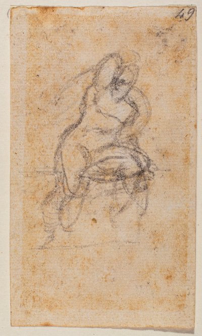 Studie aktu pro Sixtinskou kapli od Michelangelo Buonarroti