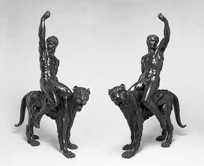 Nahé bakchantky na panterech, asi 1506-08 (bronz) od Michelangelo Buonarroti