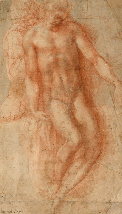 Pieta, cca 1530-36 (červená křída) od Michelangelo Buonarroti
