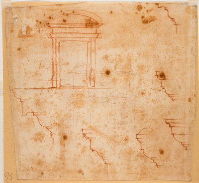 Plány portálů a architektonických lišt od Michelangelo Buonarroti