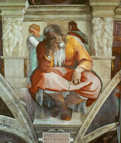 Proroci a Sibyly: Strop Sixtinské kaple Jeremiáše ve Vatikánu, 1508-1512. od Michelangelo Buonarroti
