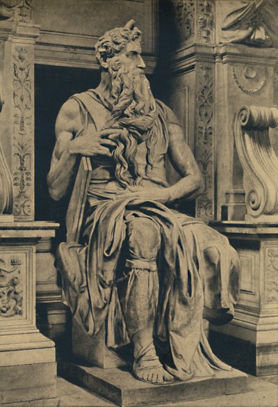 Roma - Kostel svatého Petra ve Vinculis - Mojžíš, od MIchelangela, 1910 od Michelangelo Buonarroti