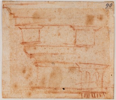 Náčrt entablatury od Michelangelo Buonarroti