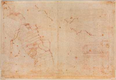 Studie z římských památek, 16. století (kresba) od Michelangelo Buonarroti