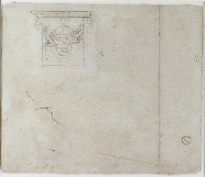 Studie architektonických detailů a groteskní masky, c1490-1560 od Michelangelo Buonarroti
