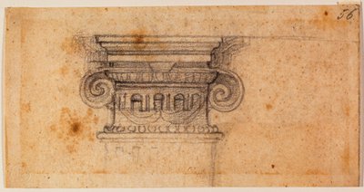 Studie sedící postavy, 16. století (kresba) od Michelangelo Buonarroti
