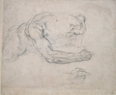 Studie muže vycházejícího ze země, 16. století od Michelangelo Buonarroti