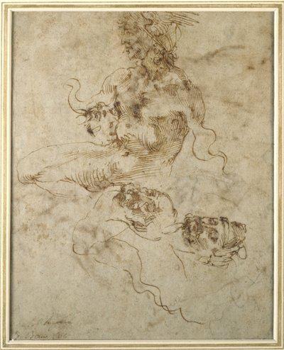 Studie mladého muže, sedícího, po roce 15012 od Michelangelo Buonarroti