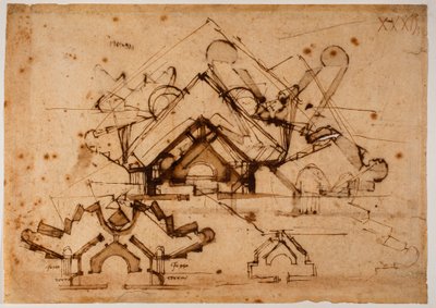 Studie fortifikace od Michelangelo Buonarroti