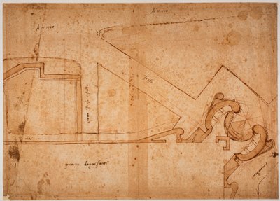 Studie opevnění luční brány Všech svatých od Michelangelo Buonarroti
