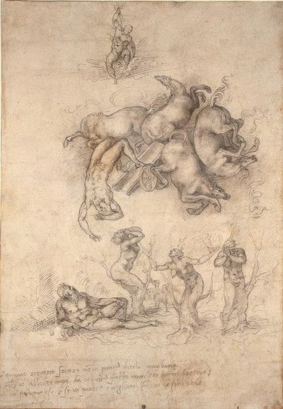 Pád Phaetonu od Michelangelo Buonarroti