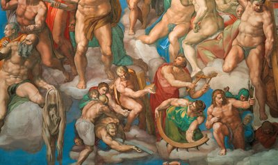 Freska posledního soudu v Sixtinské kapli ve Vatikánu, 1536-1541. od Michelangelo Buonarroti