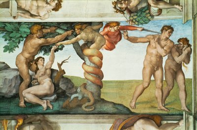Sixtinská kaple; stropní fresky po restaurování (freska) od Michelangelo Buonarroti