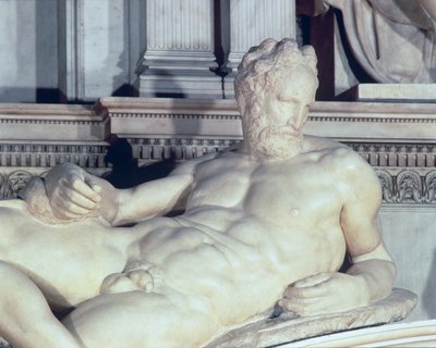 Hrobka Lorenza de Medici, detail dusk mramoru od Michelangelo Buonarroti