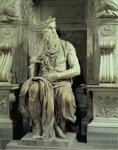 Hrobka papeže Julia II. 1453-1513 detail Mojžíše, 1513-16 mramor od Michelangelo Buonarroti