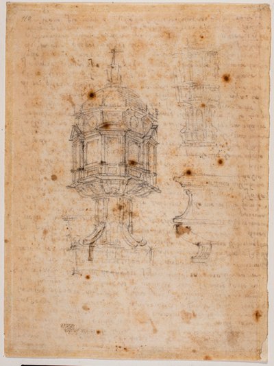 Dvě studie ciboria od Michelangelo Buonarroti