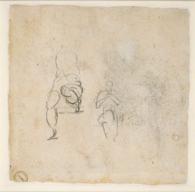 Dvě velmi nepatrné skici sedících postav, c1490-1560 od Michelangelo Buonarroti