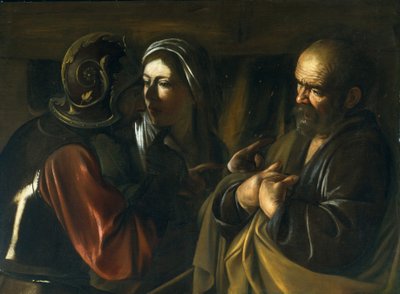 Zapření svatého Petra, 1610 od Michelangelo Merisi Caravaggio
